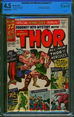 Buy JOURNEY INTO MYSTERY ANNUAL #1 ⭐ CBCS 4.5 ⭐ 1st Hercules Zeus Marvel Comic 1965 • 208.91£