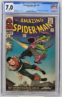 Buy Amazing Spider-man #39 ~ Marvel 1966 ~ Cgc 7.0 ~ Green Goblin Identity Revealed • 520.32£