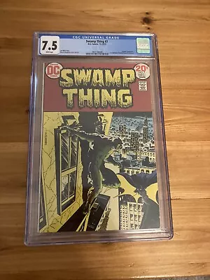 Buy Swamp Thing #7 (1973) CGC 7.5 [OW/W]  1st Meeting Of SWAMP THING & BATMAN! • 93.19£