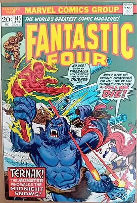 Buy Fantastic Four #145 - FN- (5.5) - Marvel 1974 - 20 Cents Copy - Vs Ternak • 8.99£