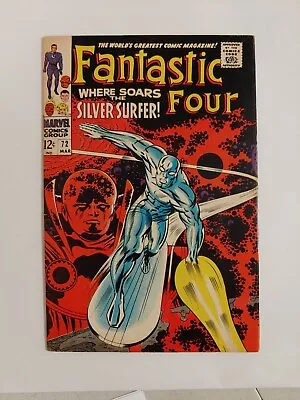 Buy Fantastic Four #72 (Marvel 1967) Iconic Jack Kirby Silver Surfer Cover FN+ 6.5 • 77.65£