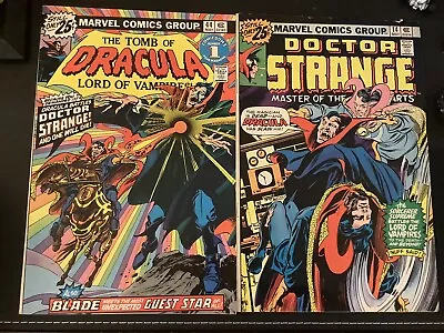 Buy (2 Book Lot)Tomb Of Dracula#44 &Doctor Strange#14; Pts.1&2 `Nuff Said! 1976 F/VF • 52.13£
