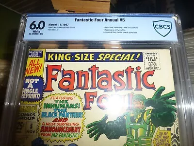 Buy Fantastic Four King-size Annual 5 Cbcs 6.0 1st Solo Silver Surfer Story Not Cgc • 77.66£
