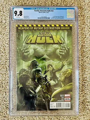 Buy Totally Awesome Hulk #22 Cgc 9.8 White Pages Nm/mt 1st Appearance  Of Weapon H • 58.21£