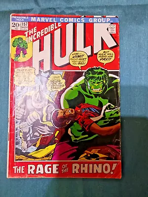 Buy Incredible Hulk #157 📖 Marvel Nov 1972 Bronze Age. Goodway/Trimpe. VF- (7.5) • 26.99£
