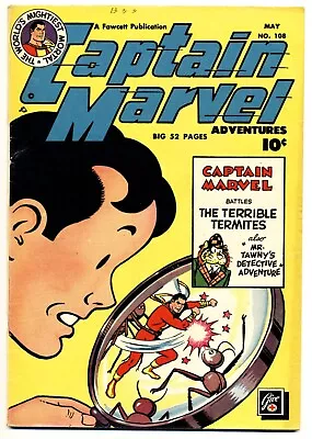 Buy CAPTAIN MARVEL ADVENTURES #108 VG/F, Golden Age Shazam! Fawcett Comics 1950 • 77.66£