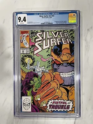 Buy Silver Surfer #44 1st INFINITY GAUNTLET Thanos Acquires GEMS 1990 Drax CGC 9.4 • 61.35£