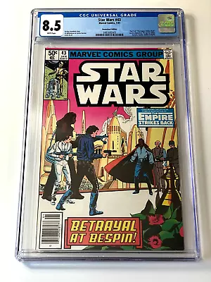 Buy Star Wars #43 Newsstand 1981 Marvel Comics Key Issue 1st Lando CGC 8.5 WHITE PGS • 62.52£