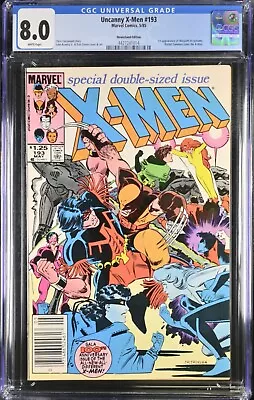 Buy Uncanny X-Men #193 CGC 8.0 Marvel WP Newsstand - 1st App Of Warpath In Costume! • 19.03£