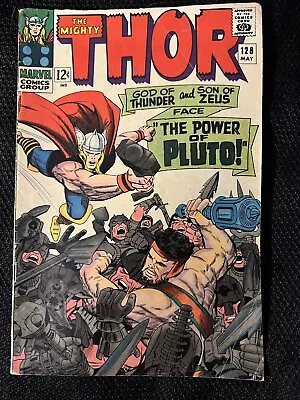 Buy Thor #128 1966 2nd Appear Pluto Early Hercules Kirby Artwork Free Ship • 20.33£