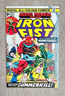 Buy Marvel Premiere 24 FINE- (British Pence Version) Iron Fist Vs. Monstroid 1975 • 7.59£
