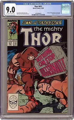 Buy Thor #411 CGC 9.0 1989 3874098003 1st New Warriors (cameo) • 85.58£