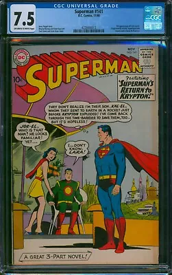 Buy Superman #141 ⭐ CGC 7.5 ⭐ 1st Appearance Of Lyla Lerrol Silver Age DC Comic 1960 • 201.14£
