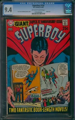 Buy SUPERBOY #156 ⭐ CGC 9.4 ⭐ 20th Anniversary Giant Issue! Silver Age DC Comic 1969 • 151.44£