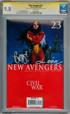 Buy NEW AVENGERS #23 CGC 9.8 SIGNATURE SERIES SIGNED X2 BENDIS COIPEL SPIDER-WOMAN • 99.95£