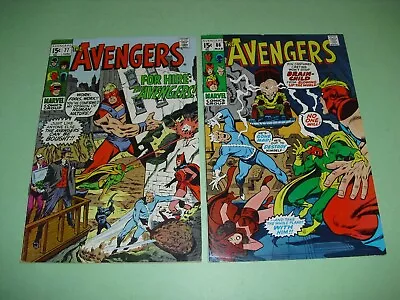 Buy Avengers #77 & #86 Both F/VF 7.0 1970 71! Marvel FN Fine Very Unrestored B312 • 23.76£