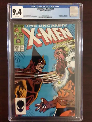 Buy CGC 9.4 Uncanny X-Men 222 Wolverine Sabretooth White Pages • 38.83£