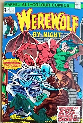 Buy Werewolf By Night #34 - FN- (5.5) - Marvel 1975 - 9p UK Price Variant • 5.50£