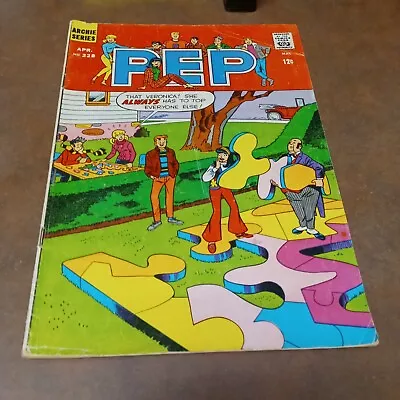 Buy PEP #228 April 1969 Silver Age Archie Mlj Comics Jigsaw Puzzle Cover Psychedelic • 12.13£
