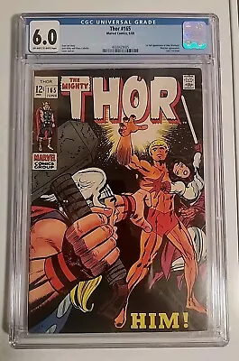 Buy Thor #165 CGC 6.0 1st App HIM Warlock 1969 OW/W Pages. Last 12 Cent Issue • 330.06£