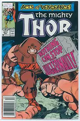 Buy Mighty Thor #411 8.0 VF Raw 1st Cameo New Warriors Newsstand Mark Jewelers • 58.35£