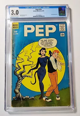 Buy Pep Comics #155 CGC 3.0 Catwoman Cover / 1962 / Vintage Archie Comic Book • 252.40£