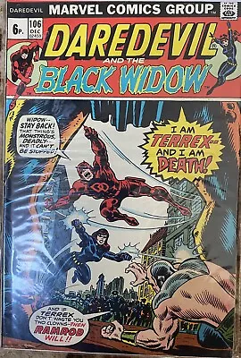 Buy Daredevil #106 - VFN- (7.5) - Marvel 1973 - 6p UK Price Variant - Black Widow • 14.95£