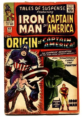 Buy TALES OF SUSPENSE #63 Comic Book 1965-CAPTAIN AMERICA-MARVEL-ORIGIN ISSUE. • 41.59£