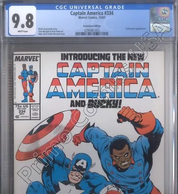 Buy PRIMO:  CAPTAIN AMERICA #334 Newsstand RARER 1987 Marvel Comics CGC 9.8 NM/MT • 84.65£