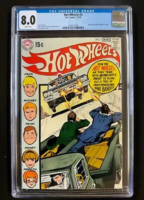 Buy HOT WHEELS #3  CGC 8.0  WHITE PAGES- Neal Adams  -EXCEL Registrat - NEW CGC Case • 194.15£