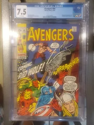 Buy Avengers #80 CGC VF- 7.5 1st Appearance Red Wolf (William Talltrees) White Pgs • 99.40£