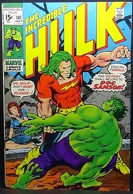 Buy Hulk #141 1971 Bronze 4.5 Vg 1st Appearance Doc Samson! Hulk Key! Vintage! • 34.95£
