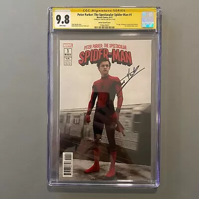 Buy Peter Parker Spectacular Spider-man 1 Cgc 9.8 Ss 1:15 Variant Signed Tom Holland • 1,164.91£