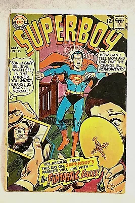 Buy DC SUPERBOY #145 1968 SILVER AGE FANTASTIC FACES Early Adam's Cover • 5.44£