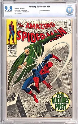Buy Amazing Spider-Man #64 Marvel, 1968 CBCS 9.8 Vulture Appearance Rare Low Census • 2,096.84£