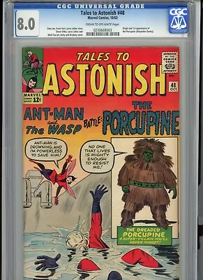 Buy Tales To Astonish #48 CGC 8.0 First Porcupine 1963 Disney MCU Marvel Unpressed • 248.51£