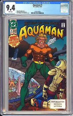 Buy Aquaman 1 CGC 9.4 1991 4180319009 Return Of The King 50th Anniversary Key • 38.82£