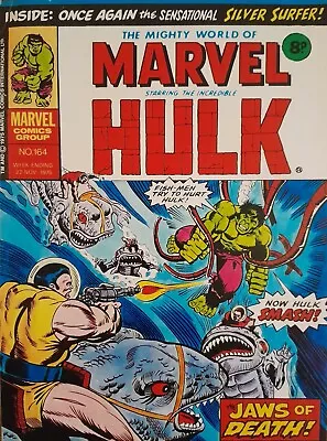 Buy The Mighty World Of Marvel THE INCREDIBLE HULK No. 164 Nov. 22nd 1975 Comic VG/F • 8.99£