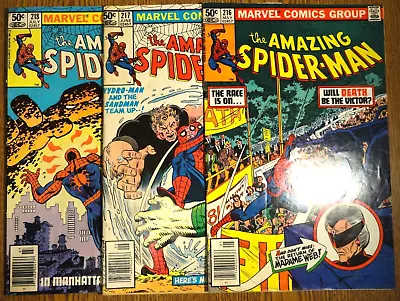 Buy Amazing Spider-man #216,217,218 Run Of 3 Newsstand Set 1st Print Marvel Lot MCU • 15.55£