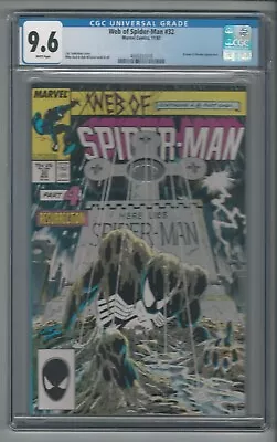 Buy Web Of Spiderman #32 CGC 9.6 NM+ 11/87 Resurrection Kraven The Hunter Vermin • 217.45£