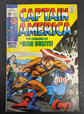 Buy Captain America #121 Marvel Comics 1969 - The Coming Of The Man Brute • 18.63£