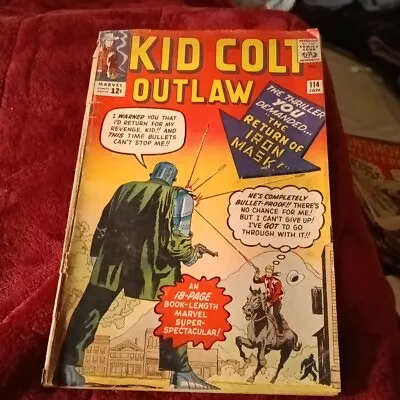 Buy Kid Colt Outlaw #114 The Return Of Iron Mask Marvel Atlas Comics 1964 Silver Age • 22.94£
