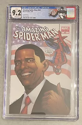 Buy Barack Obama AMAZING SPIDER-MAN #583 CGC 9.2 - 4th Printing - Marvel Comics 2009 • 42.71£