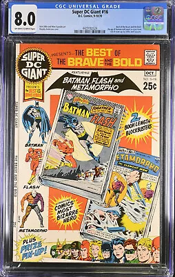 Buy Super DC Giant #16 CGC 8.0 (1970) 1st Reprint Brave And The Bold #57 Metamorpho! • 77.62£