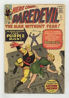 Buy Daredevil #4 GD/VG 3.0 1964 1st App. Killgrave The Purple Man • 104.84£