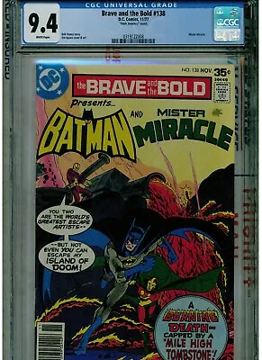 Buy Brave And The Bold #138 Cgc 9.4 Mark Jewelers Insert 1977 Batman  Mister Miracle • 138.04£