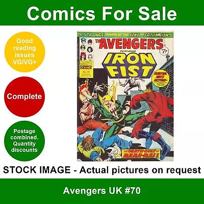 Buy Avengers UK #70 Comic - VG/VG+ 18 January 1975 - Marvel UK • 3.99£