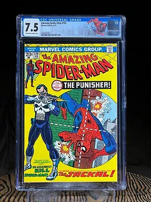 Buy AMAZING SPIDER-MAN #129 February 1974  CGC 7.5 1st Appearance Punisher KEY ISSUE • 1,397.90£