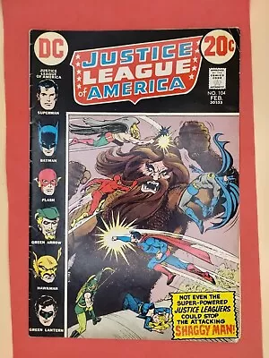 Buy Justice League Of America #104 ~ 1973 DC Comics ~ The Attacking Shaggy Man • 13.19£