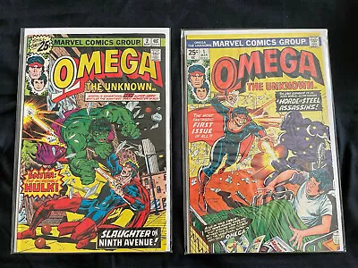 Buy Omega The Unknown # 1, And # 2 First App Marvel Comics 1976 • 27.18£